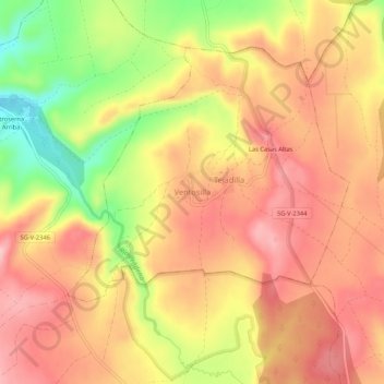 Ventosillaの地形図、標高、地勢