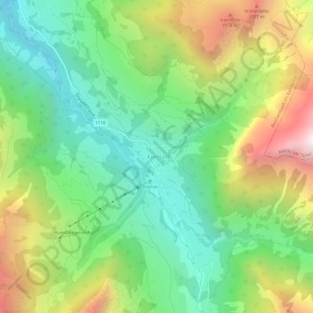 Kientalの地形図、標高、地勢