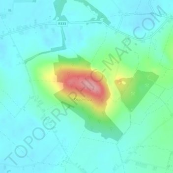 Knockmaの地形図、標高、地勢