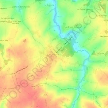 La Jubaudièreの地形図、標高、地勢