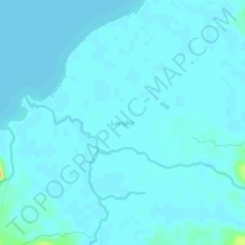Langkoの地形図、標高、地勢