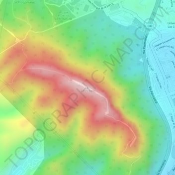 Cerro Azulの地形図、標高、地勢