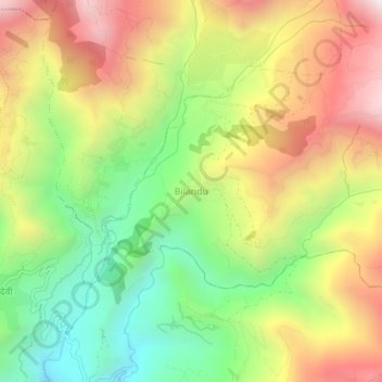 Bilanduの地形図、標高、地勢