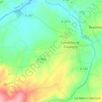La Gosserieの地形図、標高、地勢