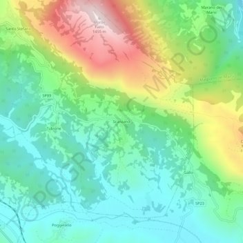 Scanzanoの地形図、標高、地勢