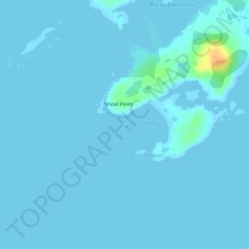 Copper Rockの地形図、標高、地勢