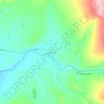 Merrijigの地形図、標高、地勢