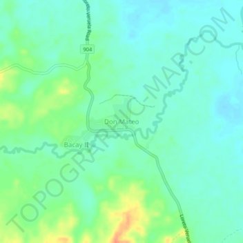 Don Mateoの地形図、標高、地勢