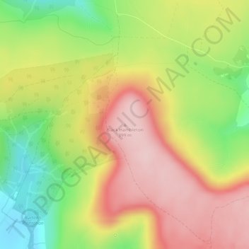 Black Hambletonの地形図、標高、地勢