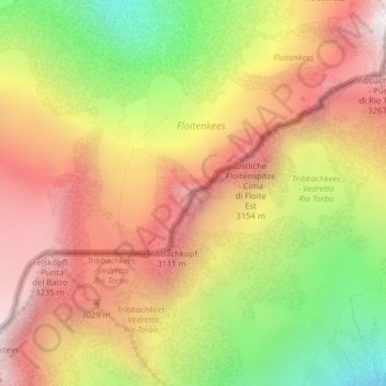 Westliche Floitenspitzeの地形図、標高、地勢