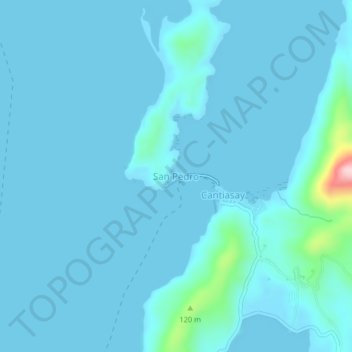 San Pedroの地形図、標高、地勢