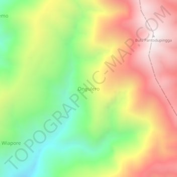 Onguleroの地形図、標高、地勢