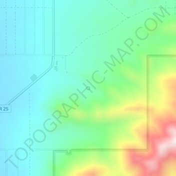 Dolan Springsの地形図、標高、地勢