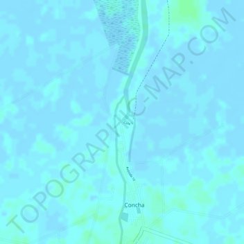 Puerto Conchaの地形図、標高、地勢