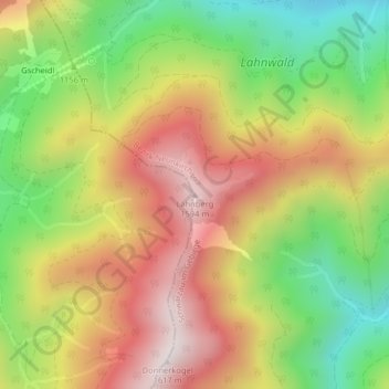 Lahnbergの地形図、標高、地勢