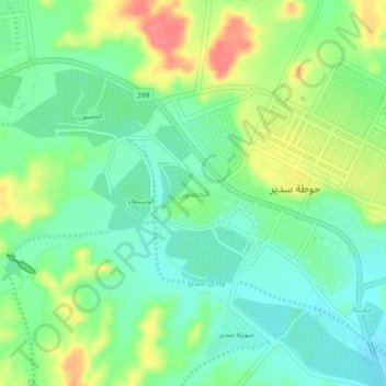 Al Husunの地形図、標高、地勢