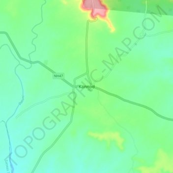 Kannodの地形図、標高、地勢