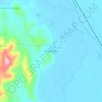 Choquenairaの地形図、標高、地勢