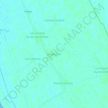 Mayorquínの地形図、標高、地勢