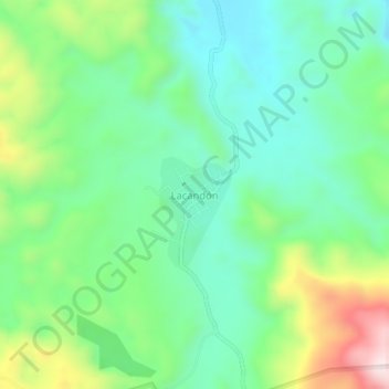 Lacandónの地形図、標高、地勢