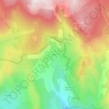 Finielsの地形図、標高、地勢