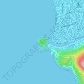Gunung Padangの地形図、標高、地勢