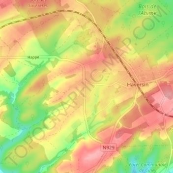 Haidの地形図、標高、地勢