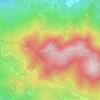 雷山の地形図、標高、地勢