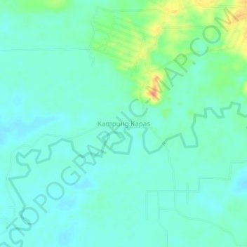 Kampung Kapasの地形図、標高、地勢