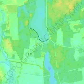 Stolpeの地形図、標高、地勢