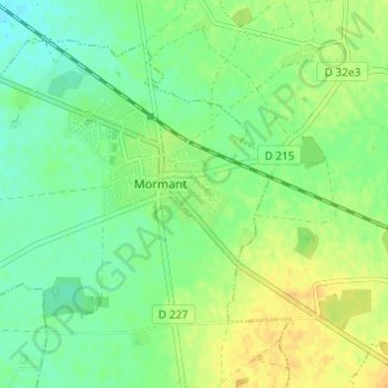 Cité Loheacの地形図、標高、地勢