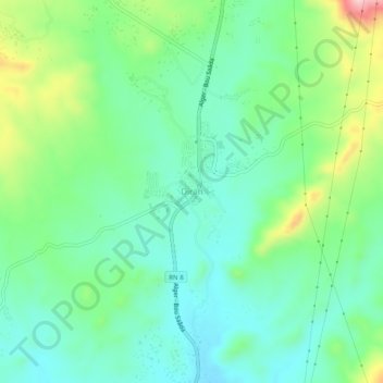 Dirahの地形図、標高、地勢