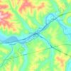 榆树川乡の地形図、標高、地勢