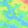 Burns Bayの地形図、標高、地勢