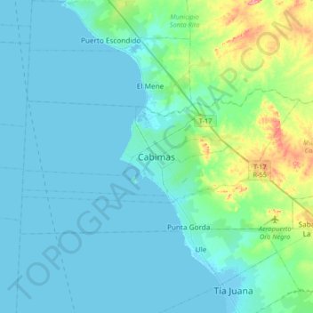 Cabimasの地形図、標高、地勢