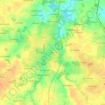 La Civrenièreの地形図、標高、地勢