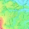 水の森 西峰の地形図、標高、地勢