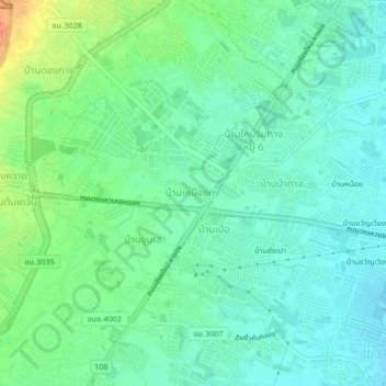 Ban Muang Kungの地形図、標高、地勢