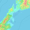 Fraser Islandの地形図、標高、地勢