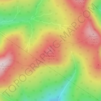 Rocky Mountainの地形図、標高、地勢