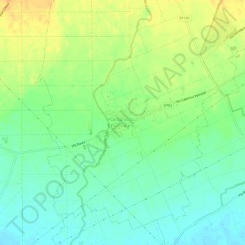 Pantianiccoの地形図、標高、地勢