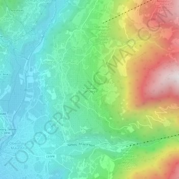 St. Georgenの地形図、標高、地勢