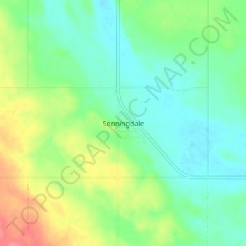 Sonningdaleの地形図、標高、地勢