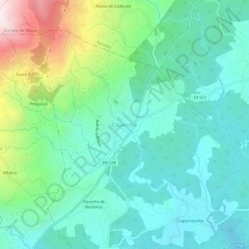 Caparrosaの地形図、標高、地勢