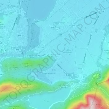 Alterschrofenの地形図、標高、地勢