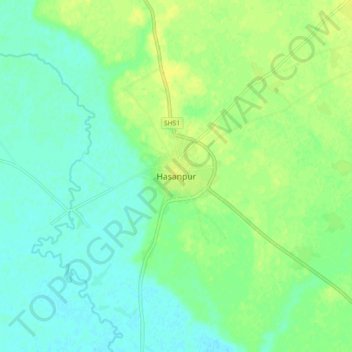 Hasanpurの地形図、標高、地勢