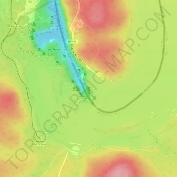 Iguazu Fallsの地形図、標高、地勢