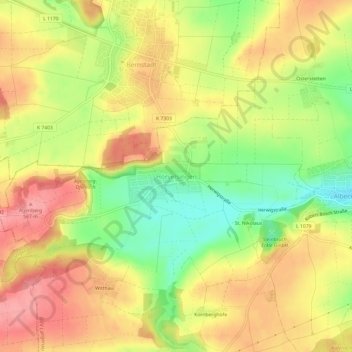 Hörvelsingenの地形図、標高、地勢