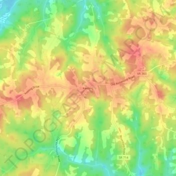 Keelingの地形図、標高、地勢