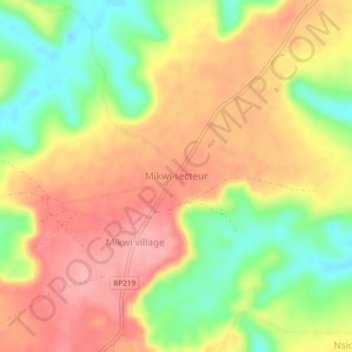 Mikwi secteurの地形図、標高、地勢